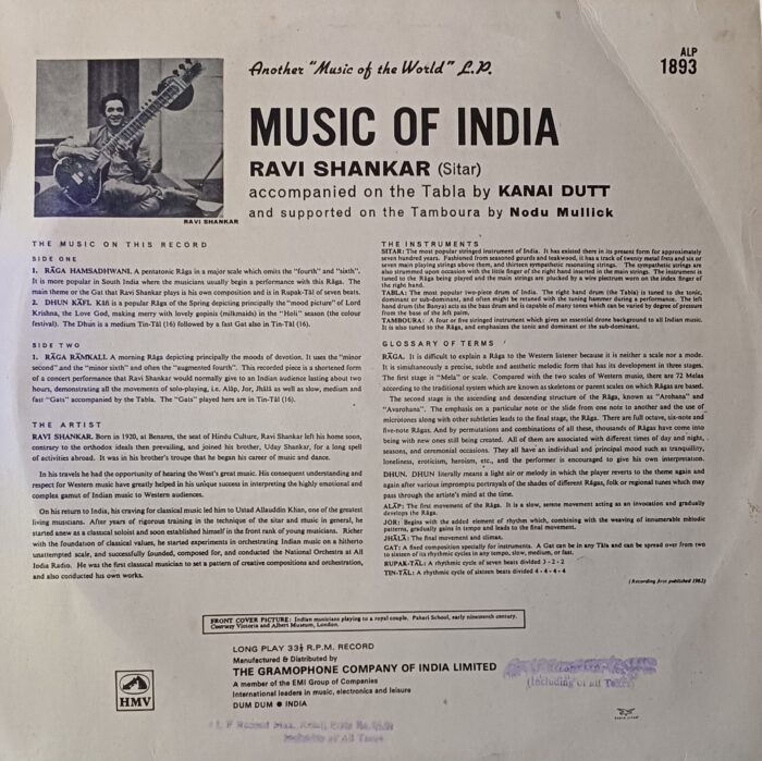 MUSIC OF INDIA  RAVI SHANKAR - Image 2