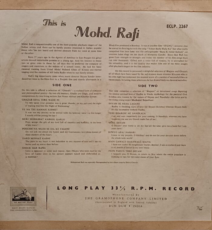THIS IS MOHD. RAFI - Mohd Rafi - Non Film Ghazals - Image 2
