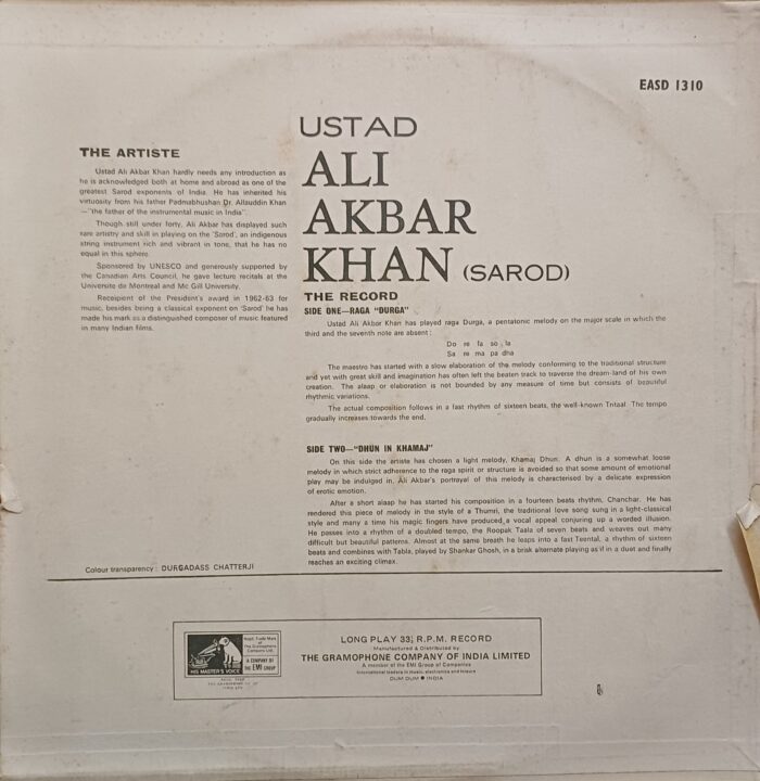 Sarod - Dhun In Khamraj / Ustad Ali Akbar Khan - Image 2