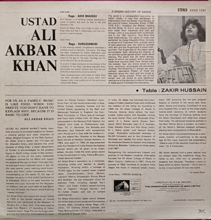 Sarod - Ahir Bhairab / Ustad Ali Akbar Khan - Image 2