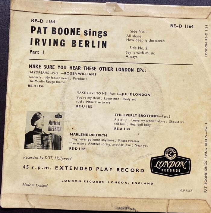 Pat Boone Sings Irving Berlin - Image 2