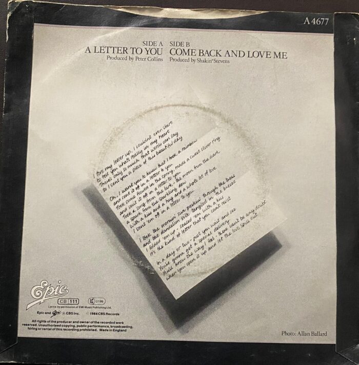 A Letter To You - Shakin Stevens - Image 2