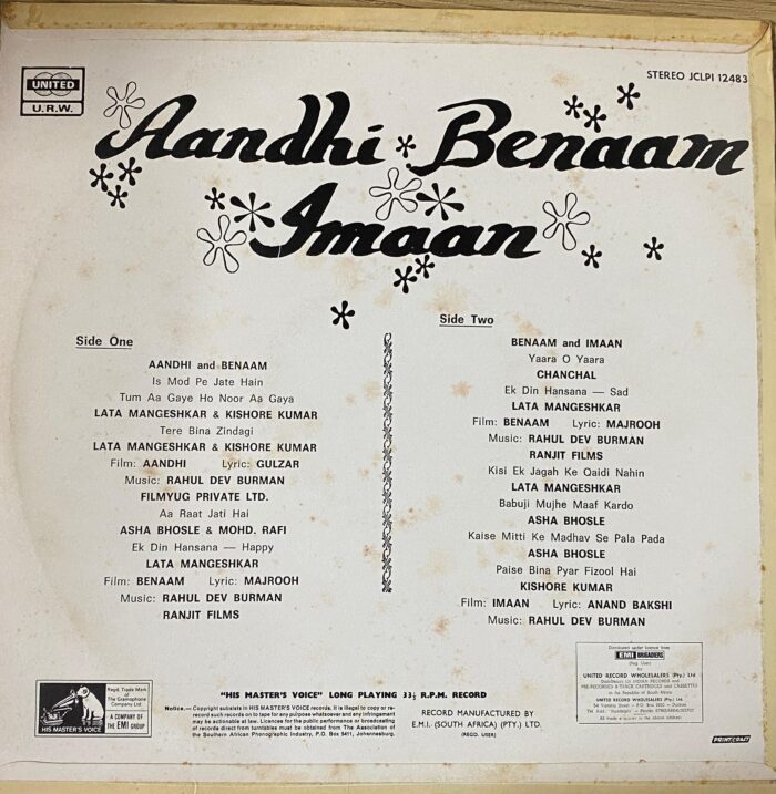 Imaan / Aandhi / Benaam - R. D. Burman (3 Film Combination) - Image 2