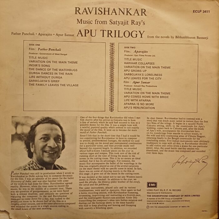 Ravishankar Music From Satyajit Ray's Apu Trilogy - Image 2