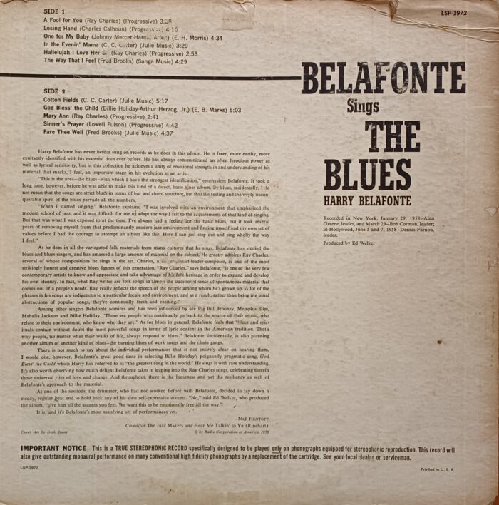 Belafonte Sings The Blues - Image 2