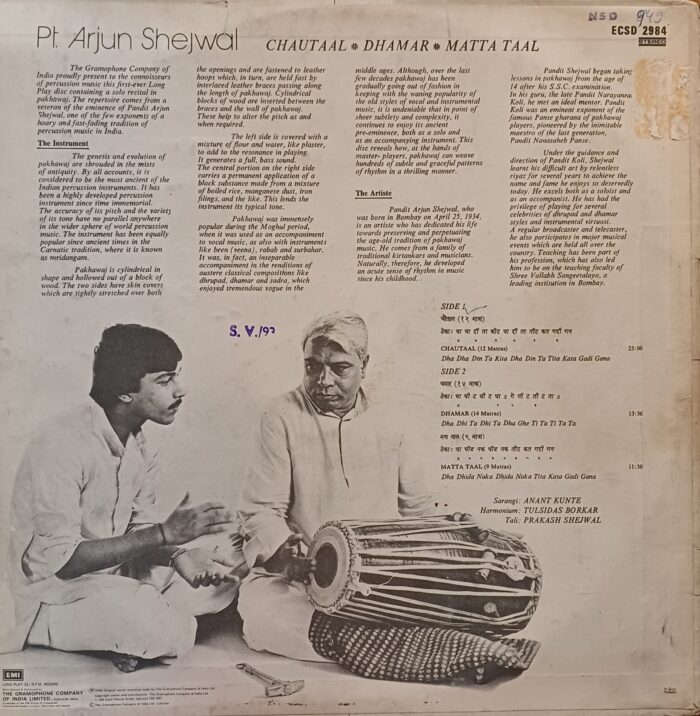 Mridangacharya Pt. Arjun Shejwal Pakhawaj Wadan- Chautaal Dhamar Matta Taal - Image 2