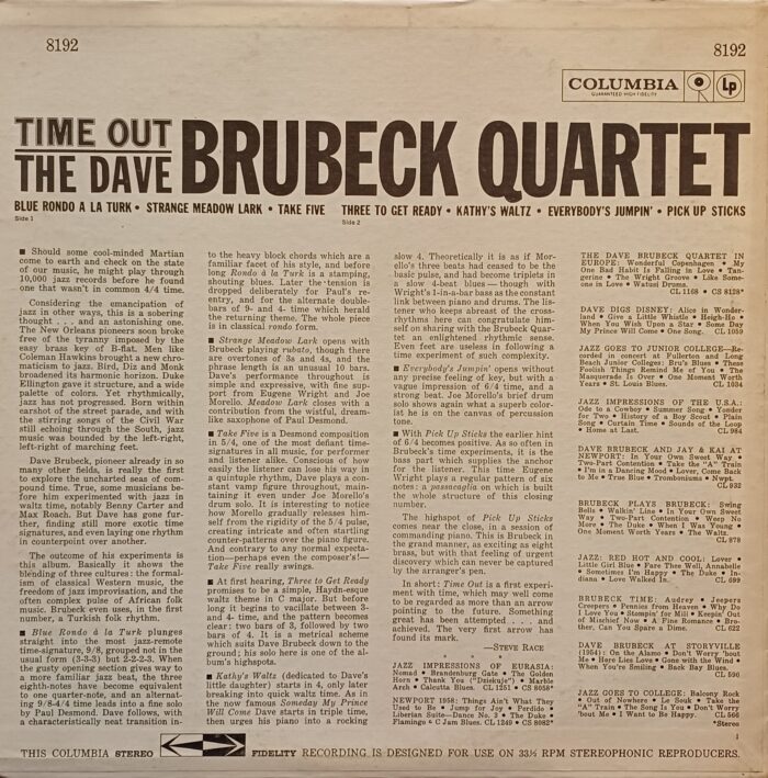 Time Out The Dave Brubeck Quartet - Jazz - Image 2