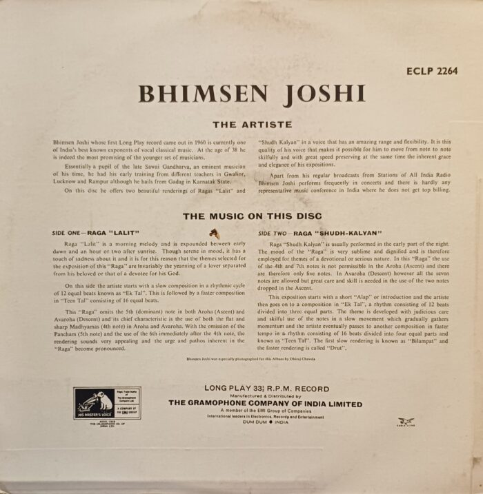 Bhimsen Joshi - (Raga Lalit / Raga Shudh-Kalyan) - Image 2