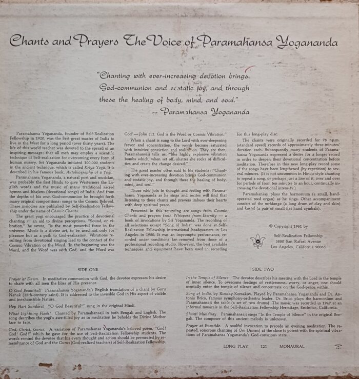 Chants and Prayers - The voice of paramahansa yogananda - Image 2
