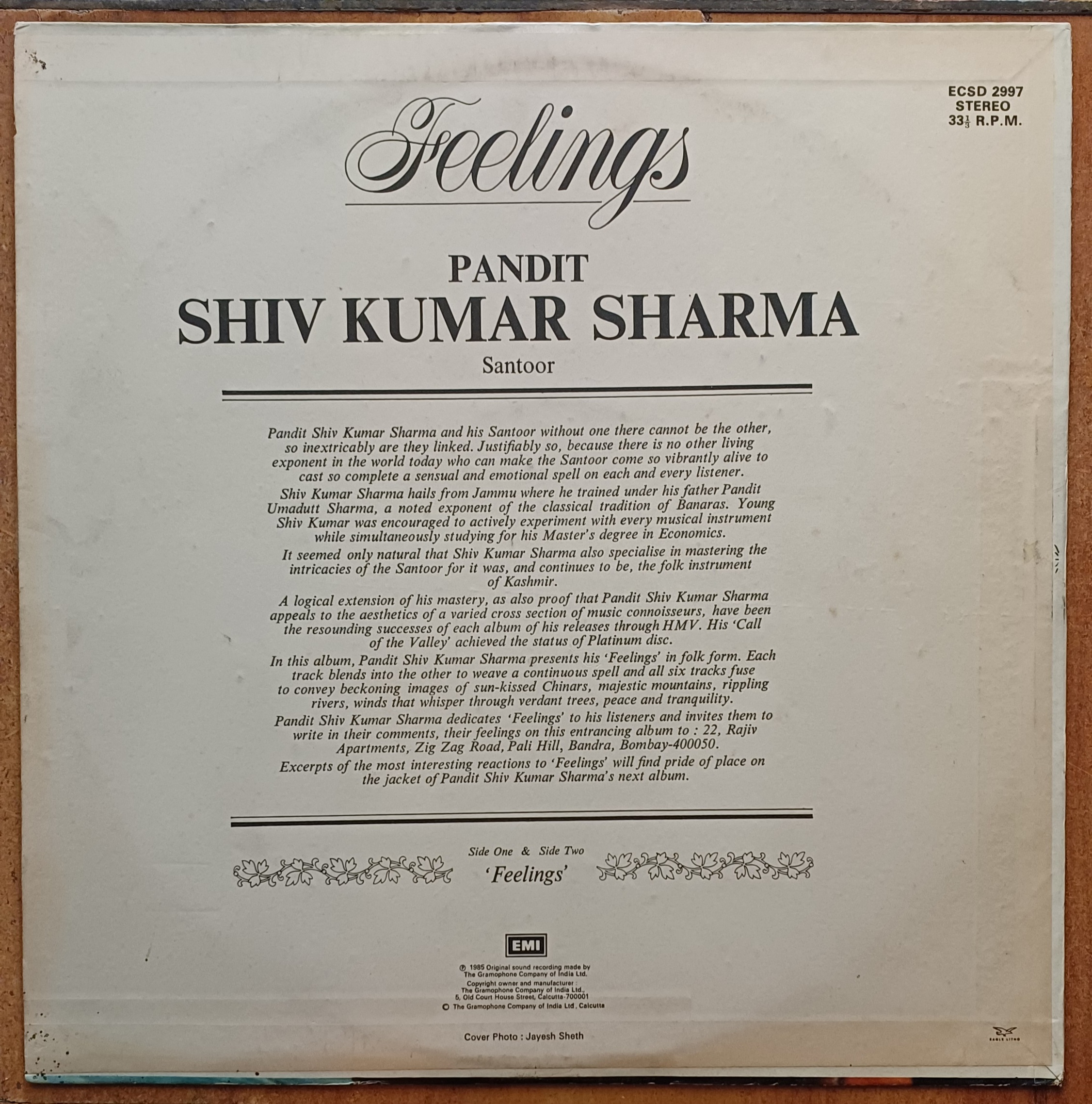 Feelings - Santoor - (Shiv Kumar Sharma) - Image 2