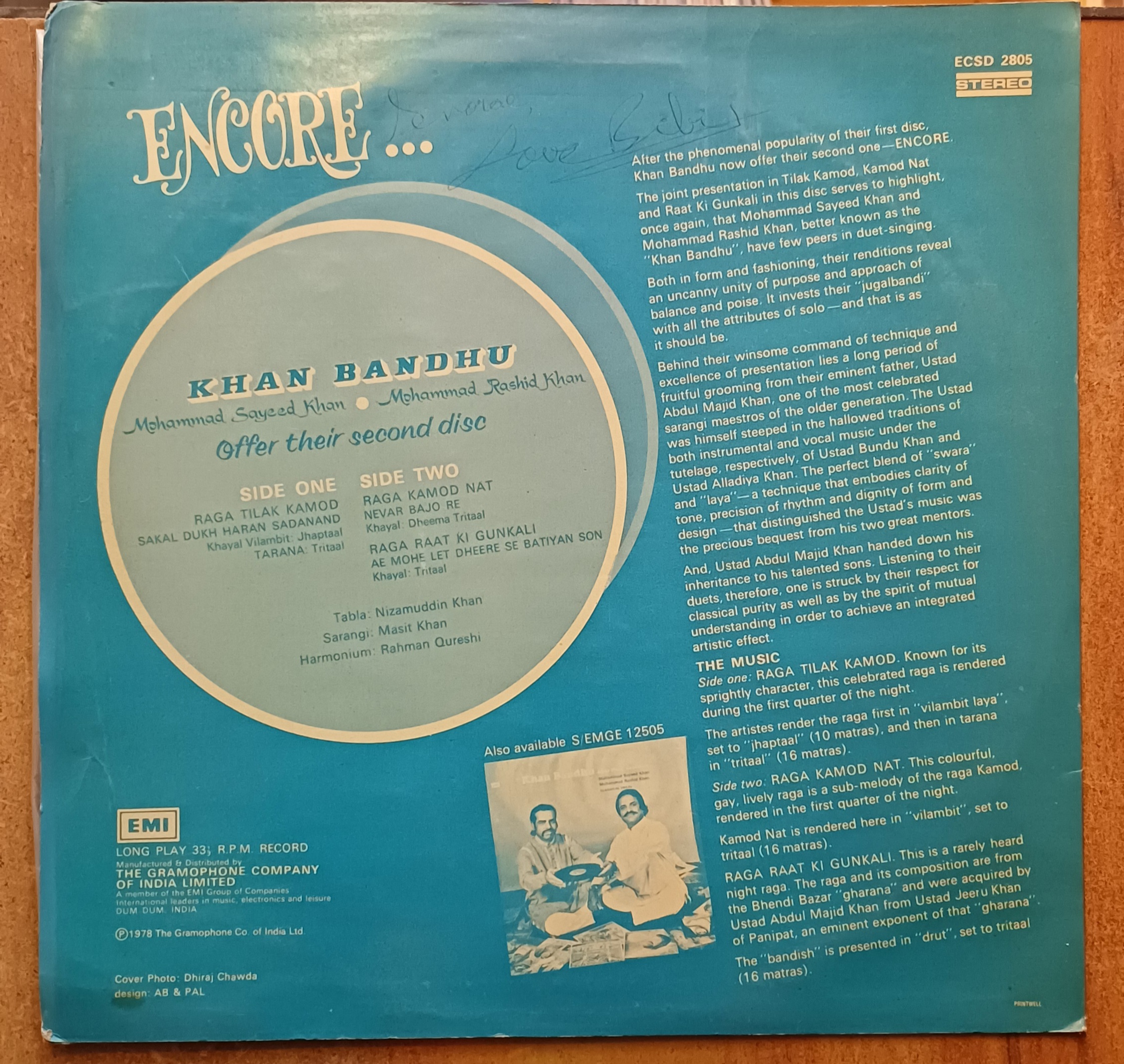 Encore - Khan Bandhu Mohammad Sayeed Khan / Mohammad Rashid Khan-offer their second disc - Image 2