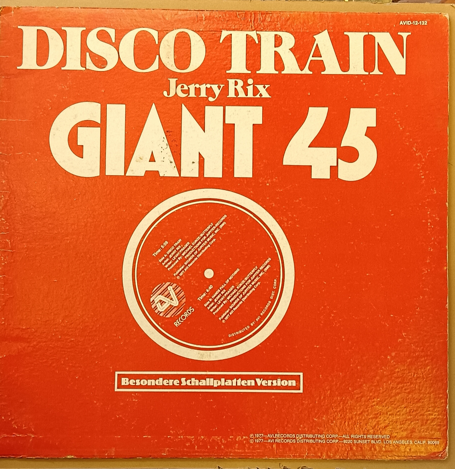 Special 12 Disco Version Hands Full Of Nothing - Disco Train Jerry Rix Giant 45