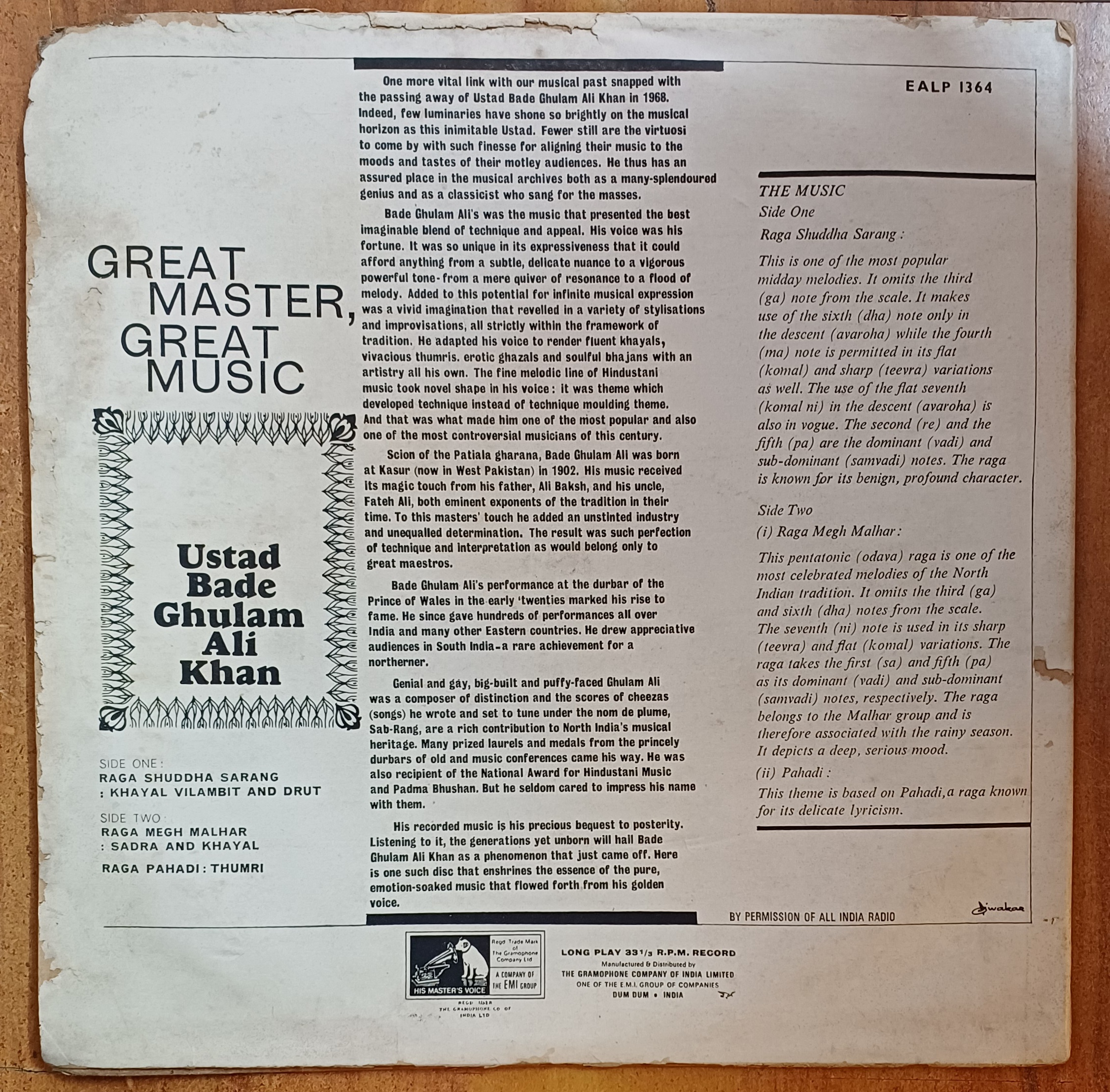 Ustad Bade Ghulam Ali Khan - Great Master Great Music - Image 2