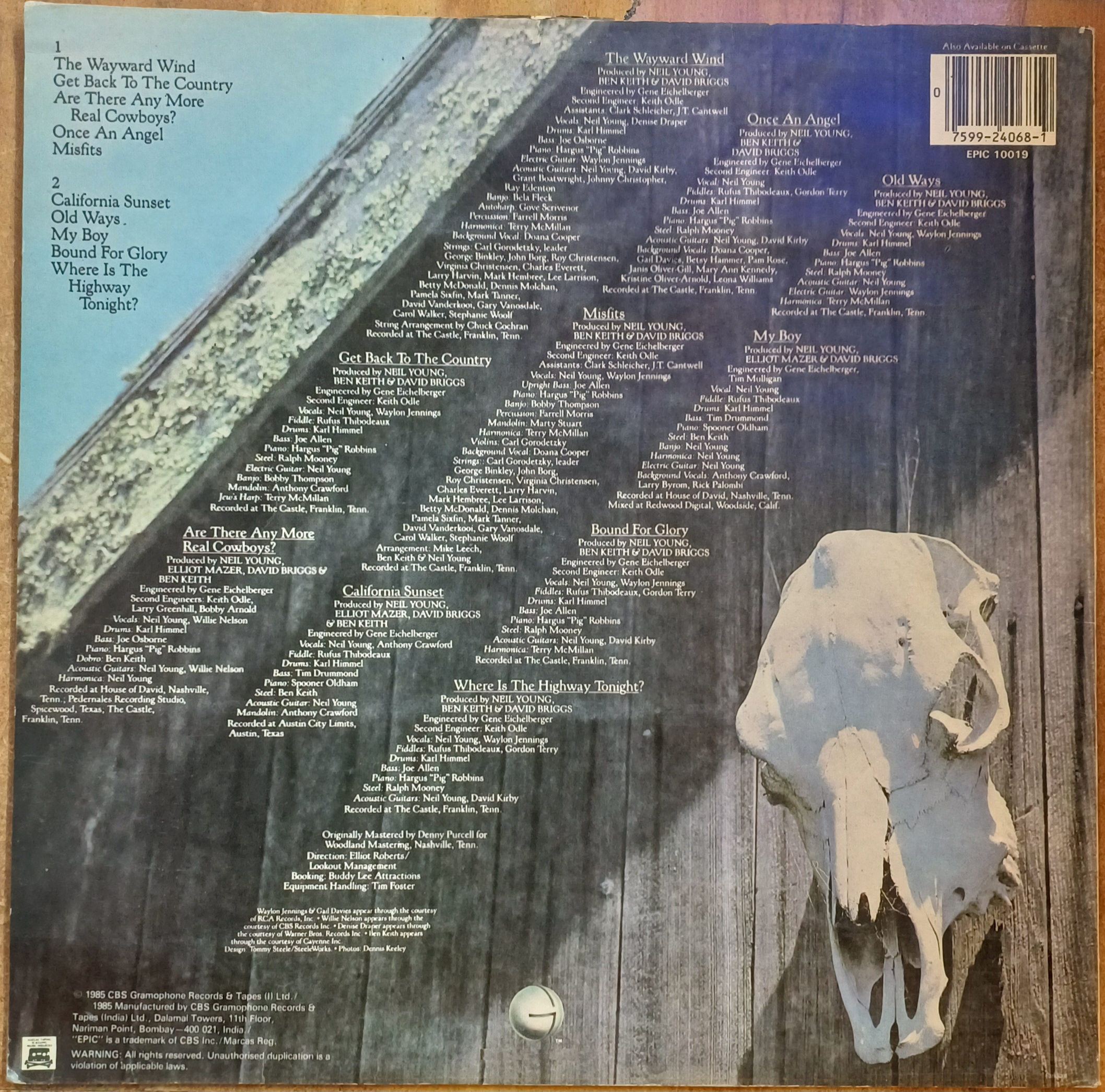 Neil Young Old Ways - Vinyl Lp Record (1985) - Image 2